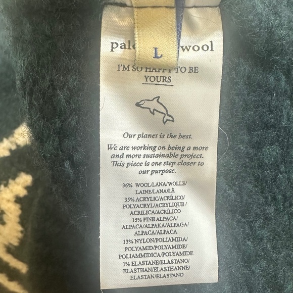 PALOMA - Stunning Dark Teal and Ivory Wool Blend Face Sweater - Size L. - Picture 11 of 11